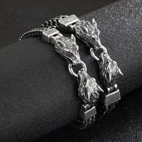 Punk Simple Style Wolf Stainless Steel Men's Bracelets main image 3