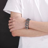 Punk Skull Titanium Steel Hollow Out Men's Bracelets main image 3