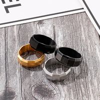 Punk Solid Color Titanium Steel 18K Gold Plated Men's Rings main image 1