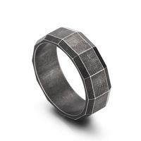 Punk Solid Color Titanium Steel 18K Gold Plated Men's Rings sku image 1