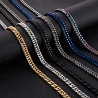 Titanium Steel 18K Gold Plated Hip-Hop Retro Solid Color Bracelets Necklace main image 3