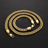 Titanium Steel 18K Gold Plated Hip-Hop Retro Solid Color Bracelets Necklace main image 5