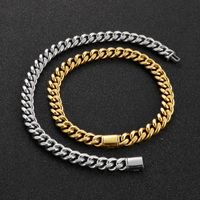 Titanium Steel 18K Gold Plated Simple Style Plating Solid Color Bracelets Necklace main image 2