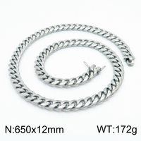 Punk Streetwear Geometric Titanium Steel Bracelets Necklace sku image 6