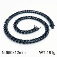Punk Streetwear Geometric Titanium Steel Bracelets Necklace sku image 10