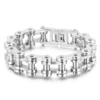 Punk Einfarbig Titan Stahl Kette 18 Karat Vergoldet Männer Armbänder sku image 4