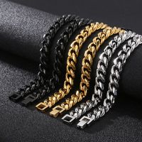 Hip-Hop Retro Solid Color Titanium Steel 18K Gold Plated Men's Necklace main image 6