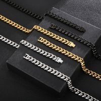 Hip-Hop Retro Solid Color Titanium Steel 18K Gold Plated Men's Necklace main image 4
