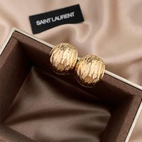 1 Pair Simple Style Solid Color Plating Alloy Gold Plated Ear Studs main image 5