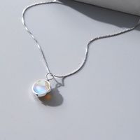 Elegant Round Sterling Silver Inlay Artificial Gemstones Pendant Necklace main image 3