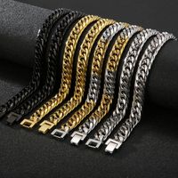 Hip-Hop Retro Solid Color Titanium Steel Plating 18K Gold Plated Men's Necklace main image 2