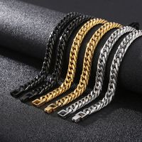 Hip-Hop Retro Solid Color Titanium Steel Plating 18K Gold Plated Men's Necklace main image 1