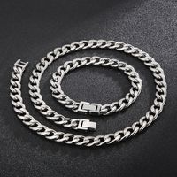 Titanium Steel 18K Gold Plated Punk Streetwear Geometric Bracelets Necklace main image 3