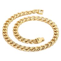 Titanium Steel 18K Gold Plated Punk Streetwear Geometric Bracelets Necklace sku image 12