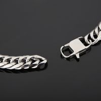 Hip-hop Retro Solid Color Titanium Steel Men's Bracelets Necklace main image 4