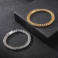 Titanium Steel 18K Gold Plated Classic Style Chain Solid Color Bracelets Necklace main image 3