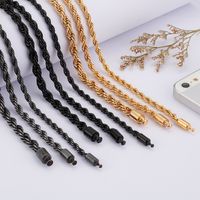 Titanium Steel 18K Gold Plated Hip-Hop Chain Waves Necklace main image 2