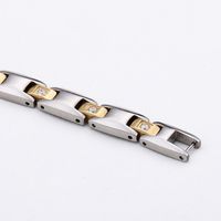 Einfacher Stil Klassischer Stil Farbblock Titan Stahl Inlay Zirkon 18 Karat Vergoldet Unisex Armbänder main image 4