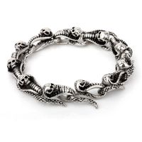 Hip-hop Punk Snake Skull Titanium Steel Men's Bracelets main image 5