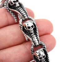 Hip-hop Punk Snake Skull Titanium Steel Men's Bracelets main image 4