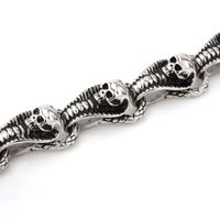 Hip-hop Punk Snake Skull Titanium Steel Men's Bracelets main image 2
