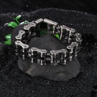 Punk Solid Color Titanium Steel Chain Men's Bracelets main image 5