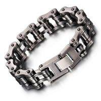 Punk Solid Color Titanium Steel Chain Men's Bracelets main image 2