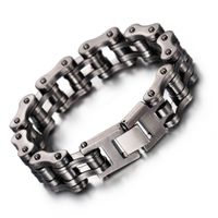 Punk Solid Color Titanium Steel Chain Men's Bracelets sku image 1
