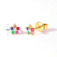 1 Pair Simple Style Flower Plating Inlay Copper Zircon White Gold Plated Gold Plated Ear Studs main image 9
