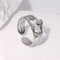 Fashion Star Moon Stainless Steel Plating Open Ring main image 5