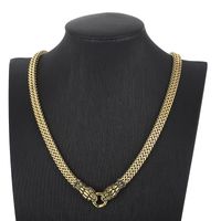 Hip-Hop Solid Color Titanium Steel Stoving Varnish 18K Gold Plated Men's Necklace main image 2