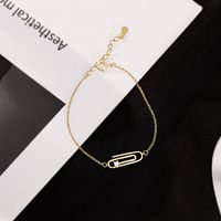 Casual Paper Clip Solid Color Sterling Silver Plating Inlay Rhinestones Silver Plated Bracelets main image 1