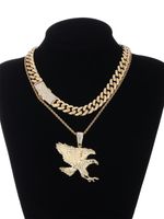 Gothic Hip-hop Punk Eagle Zinc Alloy Plating Inlay Rhinestones 18k Gold Plated Men's Pendant Necklace main image 4