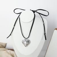 Casual Simple Style Heart Shape Titanium Steel Plating Pendant Necklace main image 6