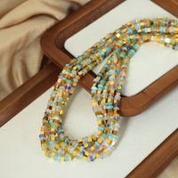 Bohemian Tropical Pastoral Colorful Natural Stone Plating 18k Gold Plated Necklace main image 4