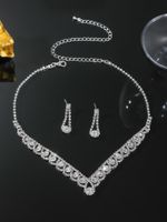 Elegant Solid Color Artificial Crystal Plating Inlay Rhinestones Silver Plated Women's Jewelry Set main image 6