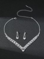 Elegant Solid Color Artificial Crystal Plating Inlay Rhinestones Silver Plated Women's Jewelry Set main image 4