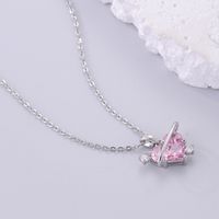 Simple Style Heart Shape Stainless Steel Plating Inlay Zircon Silver Plated Necklace main image 5