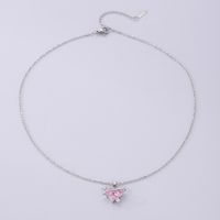 Simple Style Heart Shape Stainless Steel Plating Inlay Zircon Silver Plated Necklace main image 3