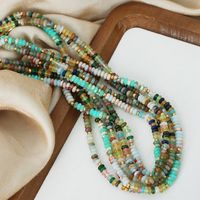 Elegant Colorful Natural Stone Beaded Plating 18k Gold Plated Necklace main image 1
