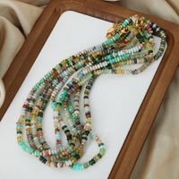 Elegant Colorful Natural Stone Beaded Plating 18k Gold Plated Necklace main image 3