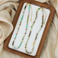 Elegant Colorful Natural Stone Beaded Plating 18k Gold Plated Necklace main image 5