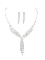 Elegante Color Sólido Diamante De Imitación Enchapado Embutido Cristal Plateado Mujeres Conjunto De Joyas main image 3
