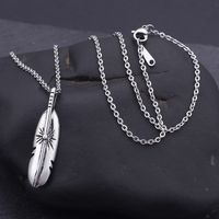 Classic Style Feather Titanium Steel Stoving Varnish Charms Jewelry Accessories main image 4