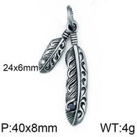 Classic Style Feather Titanium Steel Stoving Varnish Charms Jewelry Accessories sku image 2