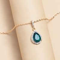 Simple Style Water Droplets Zircon Alloy Wholesale Pendant Necklace main image 4