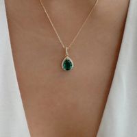 Simple Style Water Droplets Zircon Alloy Wholesale Pendant Necklace sku image 1