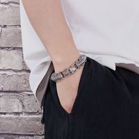 Hip Hop Retro Cráneo Acero Titanio Barniz De Estufa Hombres Pulsera main image 2