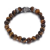 Hip-hop Retro Buddha Tiger Eye Beaded Men's Bracelets main image 5