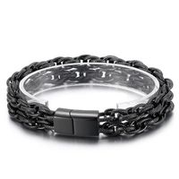 Punk Solid Color Titanium Steel Plating Chain Men's Bracelets main image 2